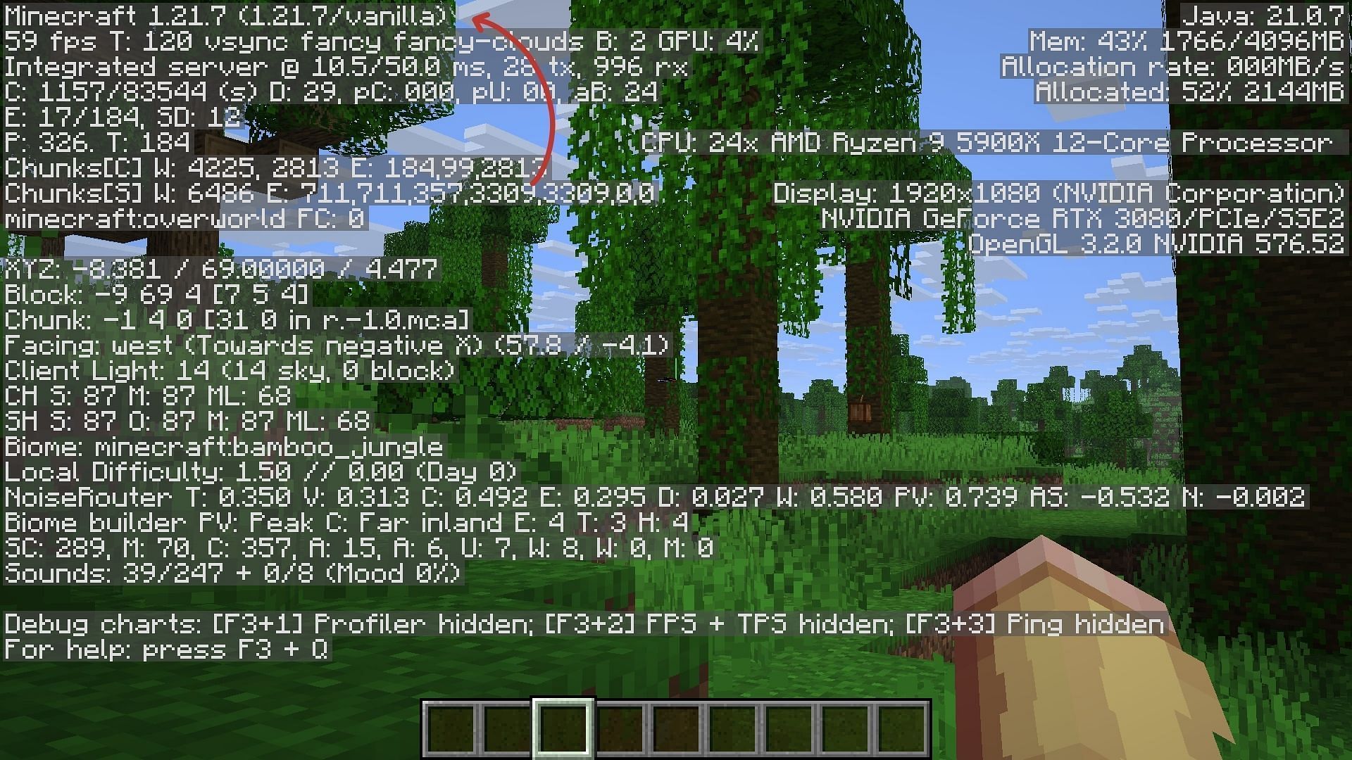 Head over to the game to see the version you are running (Image via Sportskeeda Gaming || Mojang Studios)
